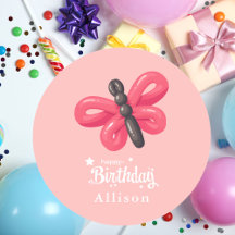 Niedliche Whimsical Ballon Butterfly Girl Geburtst