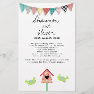 Niedliche Whimsical Birds und Birdhouse-Hochzeiten