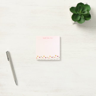 Niedliche Whimsical Blume Muster Pink Yellow Girl Post-it Klebezettel