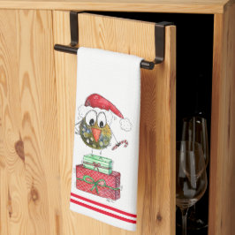 Niedliche Whimsical Christmas Bird Küchenhandtüche Geschirrtuch