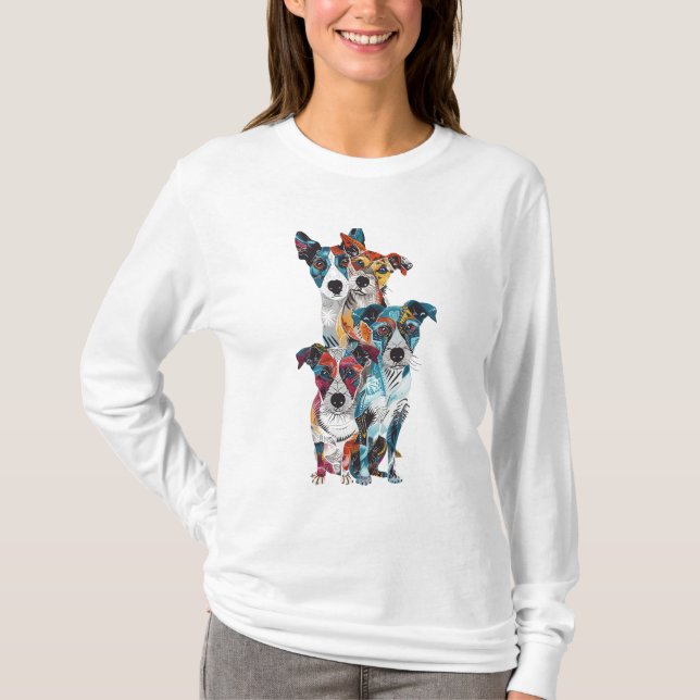 Niedliche Whimsical Colorful Folk T - Shirt (Vorderseite)