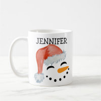 Niedliche Whimsical Lächeln Snowman Gesicht Weihna