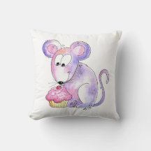 Niedliche whimsical Maus mit einem Cupcake