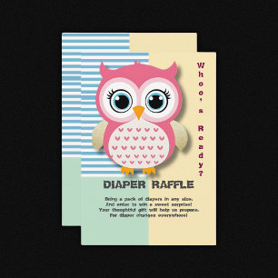 Niedliche Whimsical Pink Owl Babydusche Begleitkarte