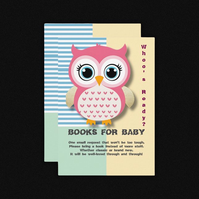 Niedliche Whimsical Pink Owl Babydusche Begleitkarte (Von Creator hochgeladen)