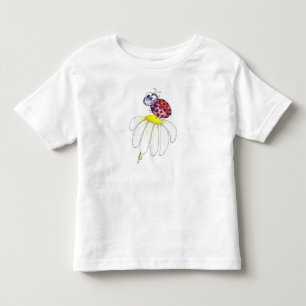 Niedliche Whimsical Red Ladybug auf einer weißen B Kleinkind T-shirt
