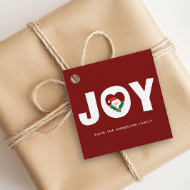 Niedliche Whimsical Santa & Holly Berries Weihnach Geschenkanhänger