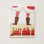 Niedliche Whimsical Santa Train Sonnen Leere Weihn<br><div class="desc">Niedliche Whimsical Santa Train Funny Blank Weihnachtspuzzle</div>