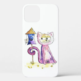 Niedliche Whimsical Sneaky Cat mit Birdhouse Case-Mate iPhone Hülle