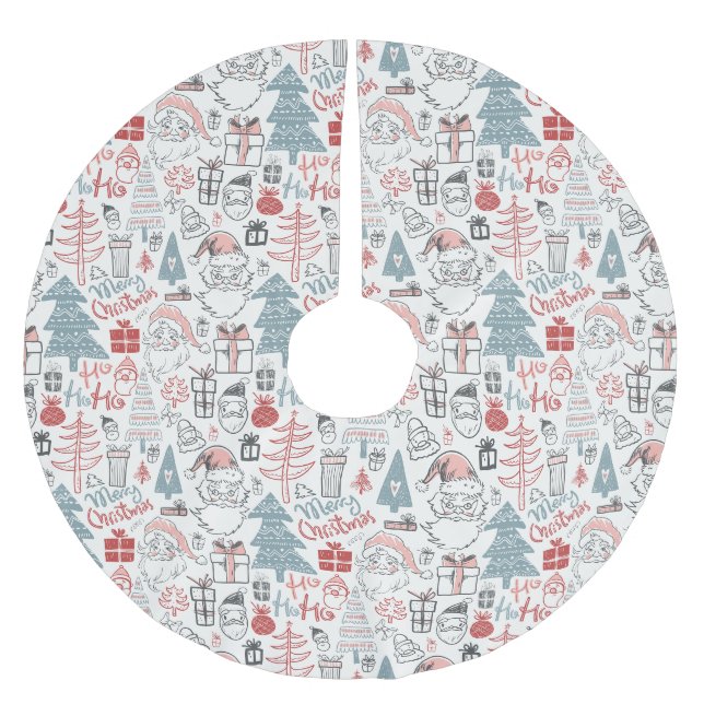 Niedliche Whimsical Weihnachtsbaummuster Rosa Polyester Weihnachtsbaumdecke (Vorderseite)
