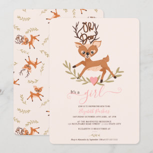 Niedliche whimsical wood leaf oh ire baby dusche einladung