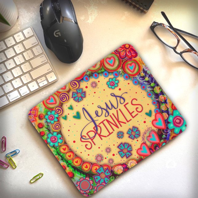 Niedliche WhimsicalJesus sprinklt Inspirivity Mousepad (Von Creator hochgeladen)