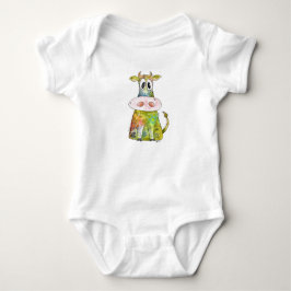 Niedliche Whimsikfarbene Kuh Baby Strampler