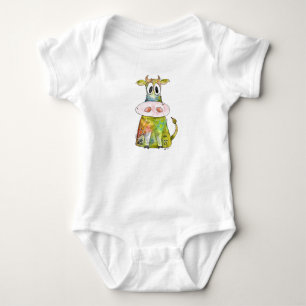 Niedliche Whimsikfarbene Kuh Baby Strampler