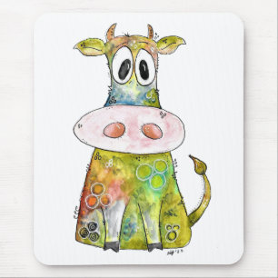 Niedliche Whimsikfarbene Kuh Mousepad