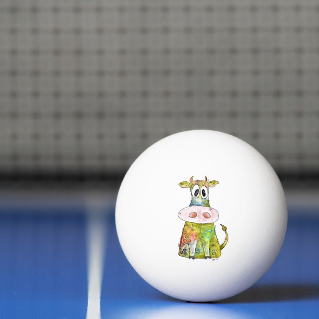 Niedliche Whimsikfarbene Kuh Tischtennisball (Netto)