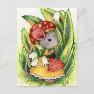Niedliche Whimsikmousine Fantasy Art Postkarte