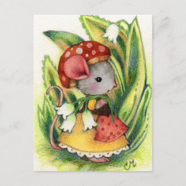 Niedliche Whimsikmousine Fantasy Art Postkarte (Vorderseite)