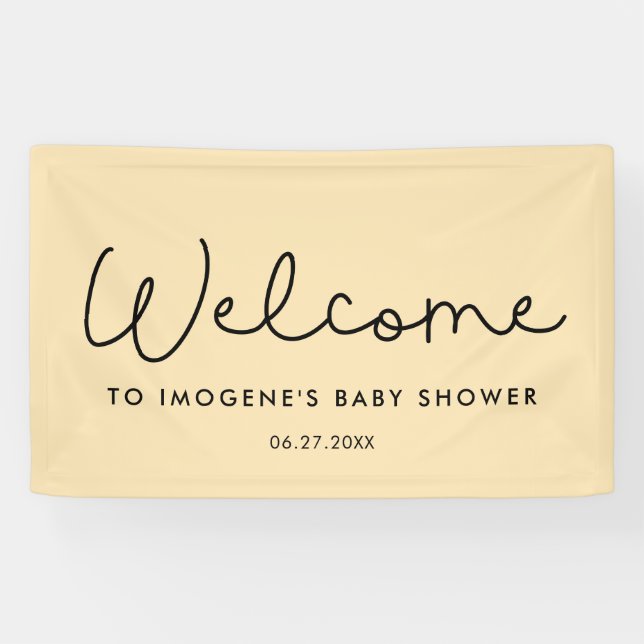 Niedliche Whimsiktypografie Kinderdusche Empfang Banner (Horizontal)