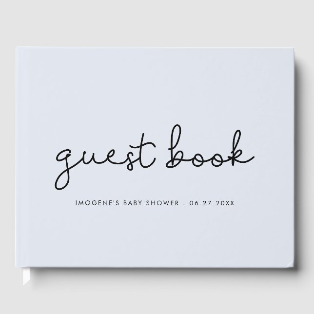 Niedliche Whimsiktypografie Kinderdusche Gästebuch (Vorderseite)