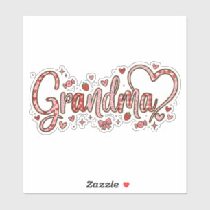 Niedliche, whimsische und warme Oma Aufkleber