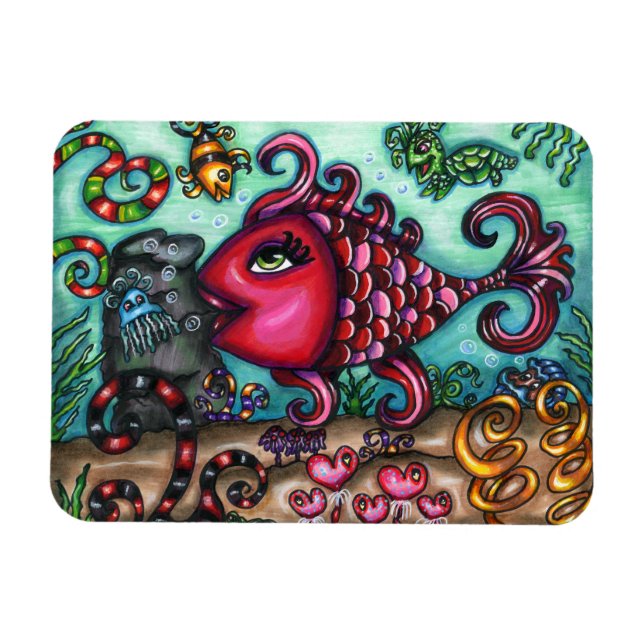 Niedliche Whimsischer Fisch Meereswelt Originelle  Magnet (Horizontal)
