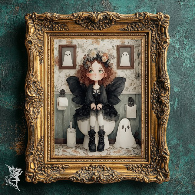Niedliche Whimsischer Halloween Fairy and Ghost Ar Poster (Von Creator hochgeladen)