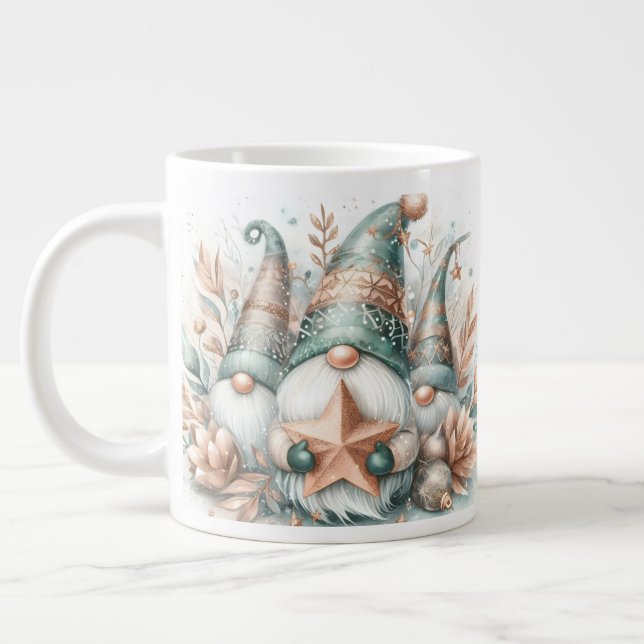 Niedliche Whimsischer Winter Gnome Aquarell Print  Jumbo-Tasse (Links)