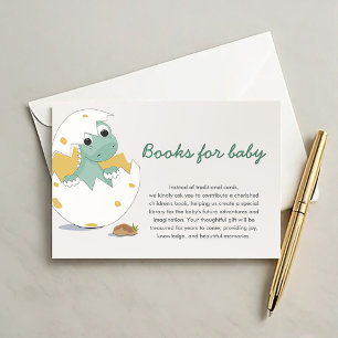 Niedliche whimsisical Green Baby Dino Buchanfrage Begleitkarte