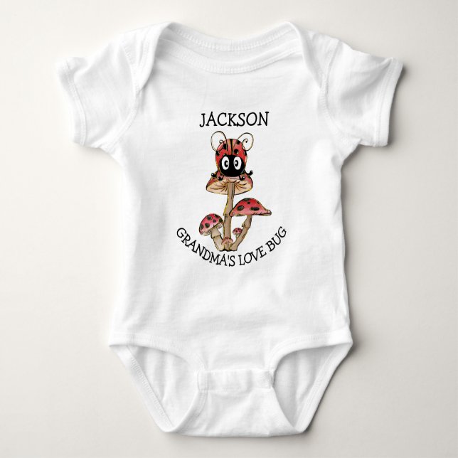 Niedliche Whimsistische Liebe Bug Ladybug Großkind Baby Strampler (Vorderseite)