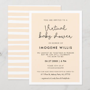 Niedliche whimsistische Typografie Virtual Baby Du Einladung