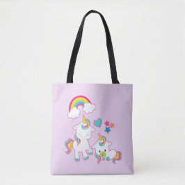 Niedliche White Magical Unicorns Mama & Baby Tasche