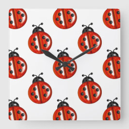 Niedliche White & Red Ladybug Küchenmauer Uhr