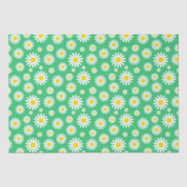 Niedliche White Summer Daisies auf Green Seidenpapier