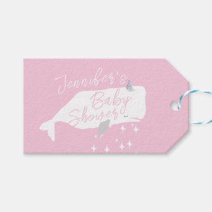 Niedliche White Whale Girl Babydusche Pink Geschenkanhänger