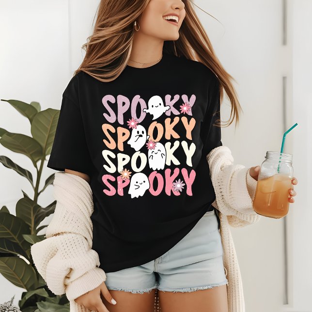 Niedliche Wiederholungs-Spooky Halloween-Ghost-Typ Tri-Blend Shirt (Von Creator hochgeladen)