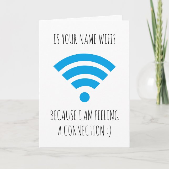 Niedliche WiFi-Verbindung, Valentinstag Karte (Vorderseite)
