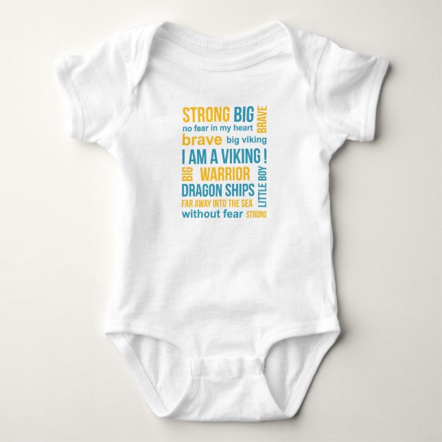 Niedliche Wikingschiff- und Wikingquotentext Baby Strampler (Vorderseite)