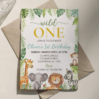 Niedliche wild lebende Tiere - Einladung zum Gebur