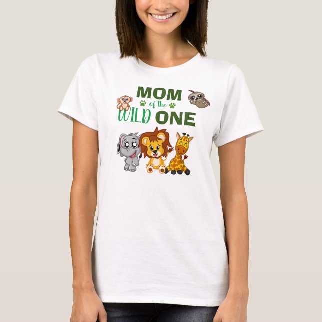 Niedliche Wild One Jungle Safari Zoo Mama T-Shirt (Vorderseite)