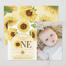 Niedliche Wild-Sonnenblume, die 1. Geburtstag Part
