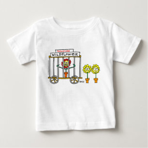 Niedliche Wildblume Cartoon Cranky Boisterous Funn Baby T-shirt