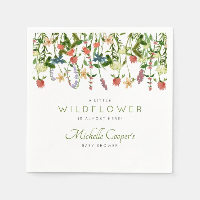 Niedliche Wildblume Kinderdusche Napkins Serviette (Vorderseite)