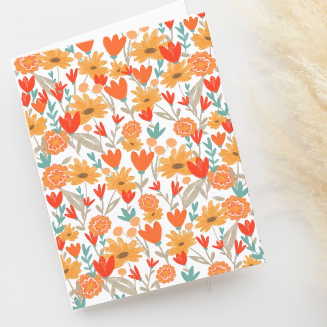 Niedliche Wildblumen, die die Lücke Zeichnete Dankeskarte (Von Creator hochgeladen)