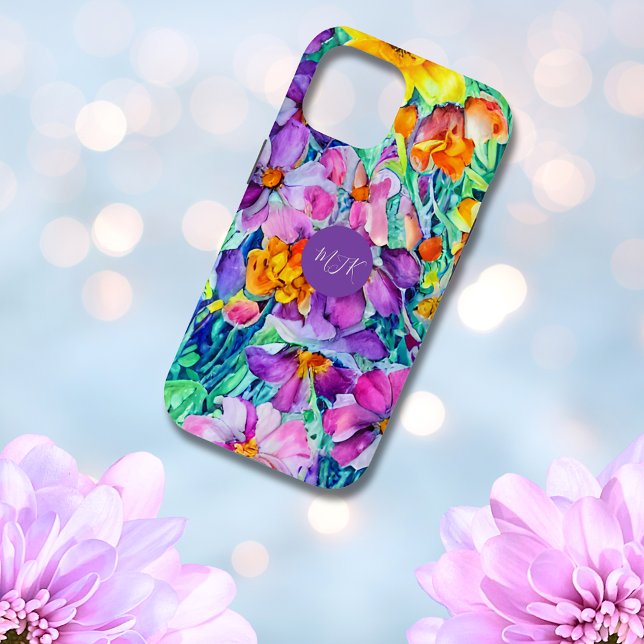 Niedliche Wildblumen Farbenfrohe Blüten Mit Monogr Case-Mate iPhone Hülle (Von Creator hochgeladen)