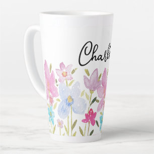 Niedliche Wildblumen Illustration Mit Monogramm Milchtasse