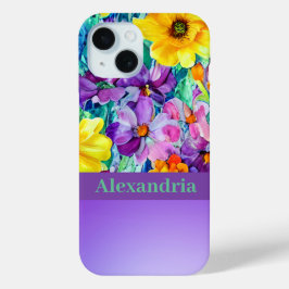 Niedliche Wildblumen Personalisiert Wasserfarben Case-Mate iPhone Hülle