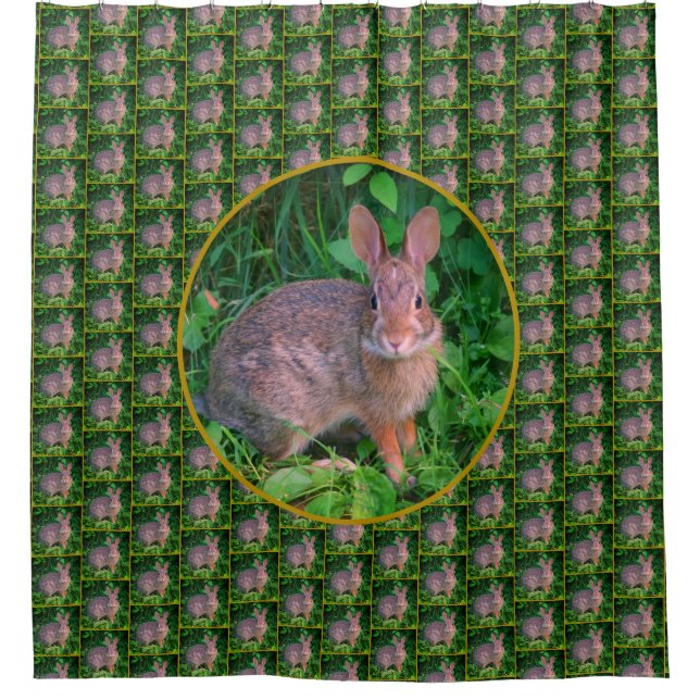 Niedliche Wildbraun-Kaninchen Duschvorhang (Vorderseite)