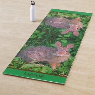 Niedliche Wildbraun-Kaninchen-Wildtiere Personalis Yogamatte
