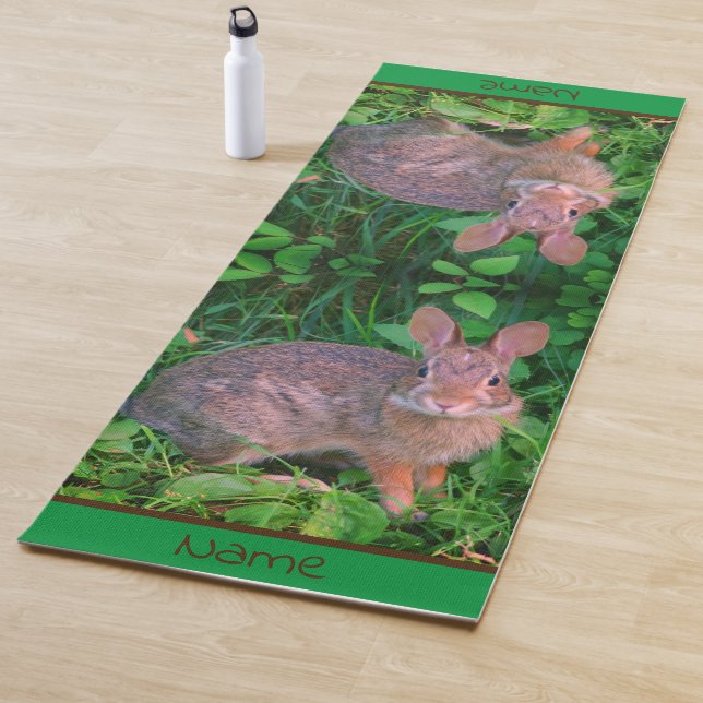 Niedliche Wildbraun-Kaninchen-Wildtiere Personalis Yogamatte (Beispiel)